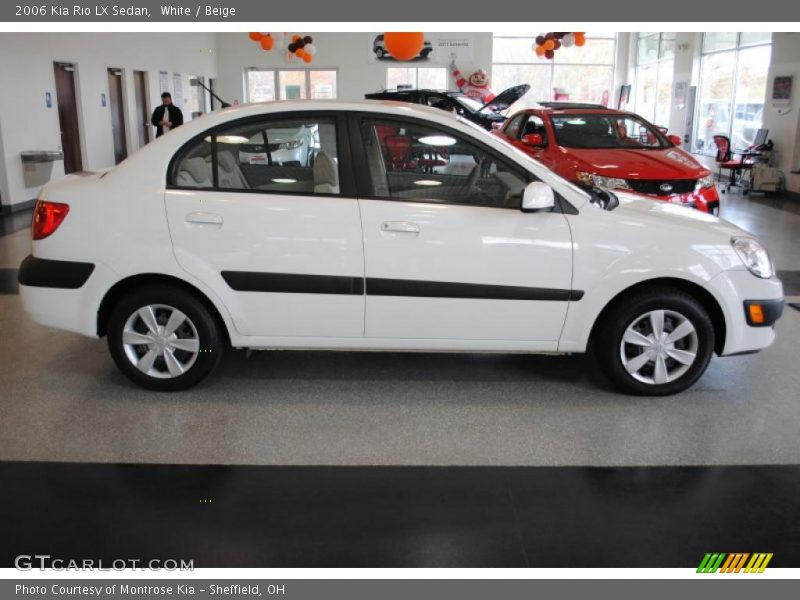White / Beige 2006 Kia Rio LX Sedan