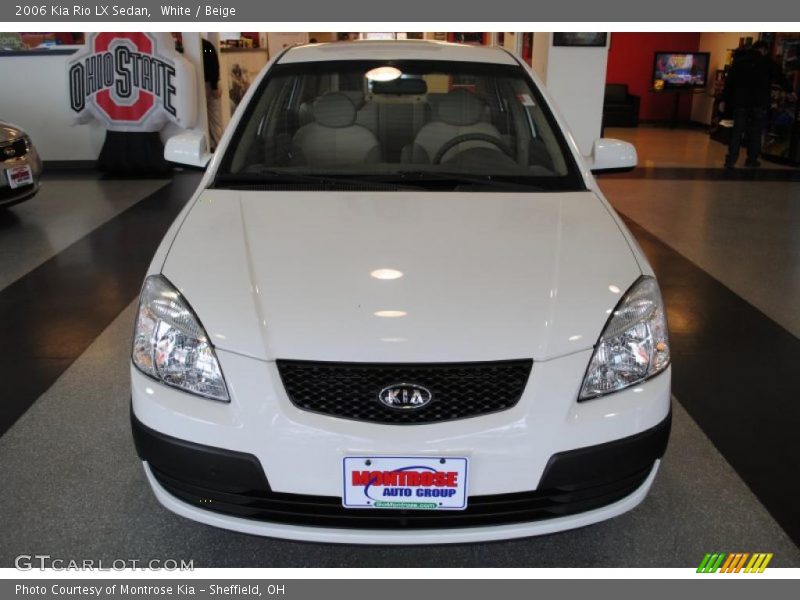 White / Beige 2006 Kia Rio LX Sedan