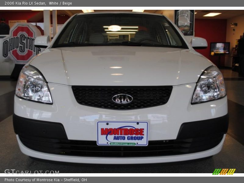White / Beige 2006 Kia Rio LX Sedan