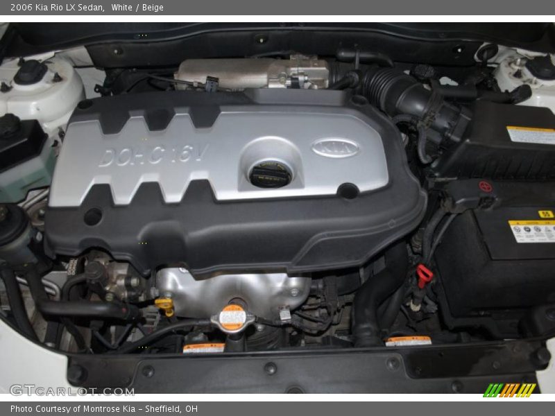  2006 Rio LX Sedan Engine - 1.6 Liter DOHC 16-Valve VVT 4 Cylinder