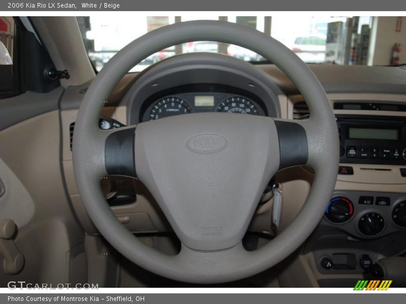 White / Beige 2006 Kia Rio LX Sedan