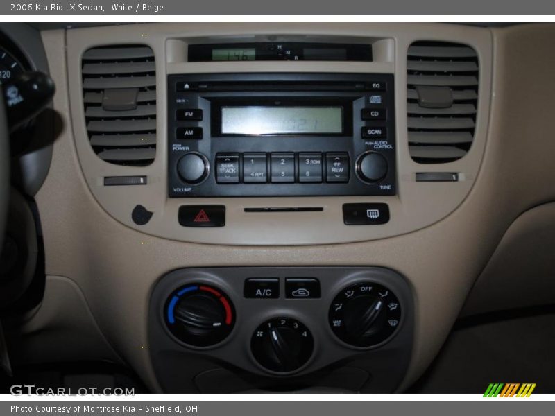 White / Beige 2006 Kia Rio LX Sedan