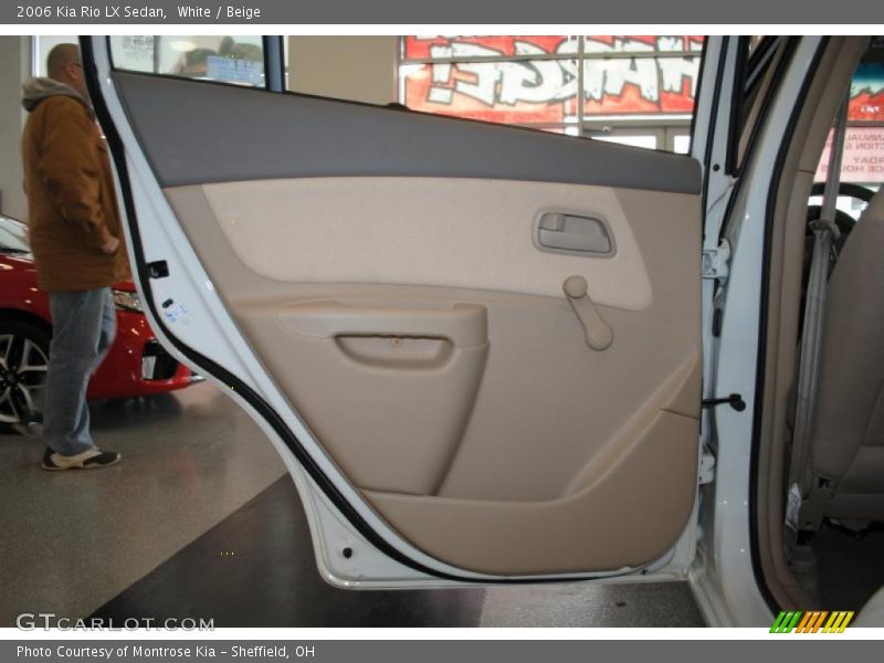 White / Beige 2006 Kia Rio LX Sedan