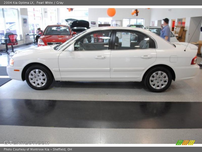 Pearl White / Gray 2004 Kia Optima LX