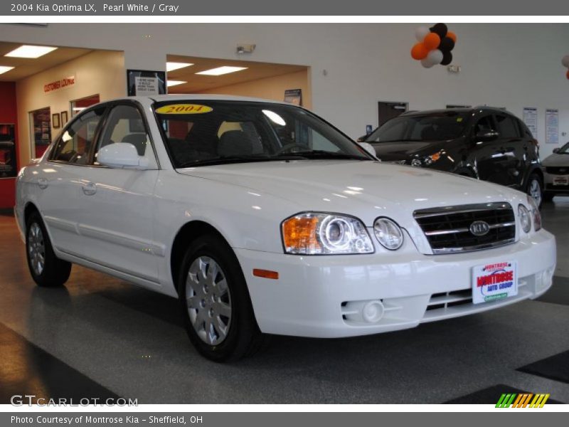 Pearl White / Gray 2004 Kia Optima LX