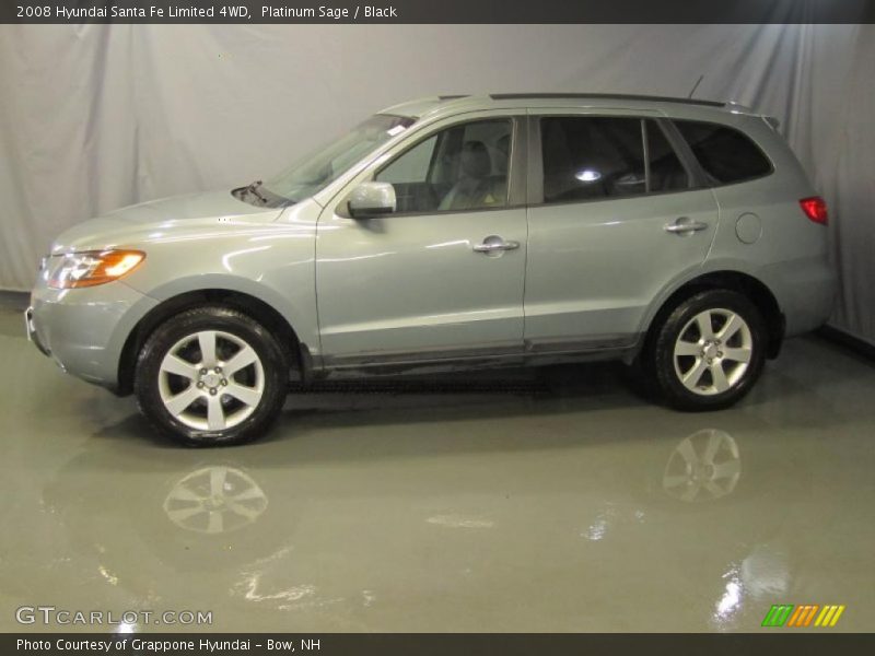 Platinum Sage / Black 2008 Hyundai Santa Fe Limited 4WD