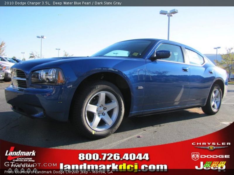 Deep Water Blue Pearl / Dark Slate Gray 2010 Dodge Charger 3.5L