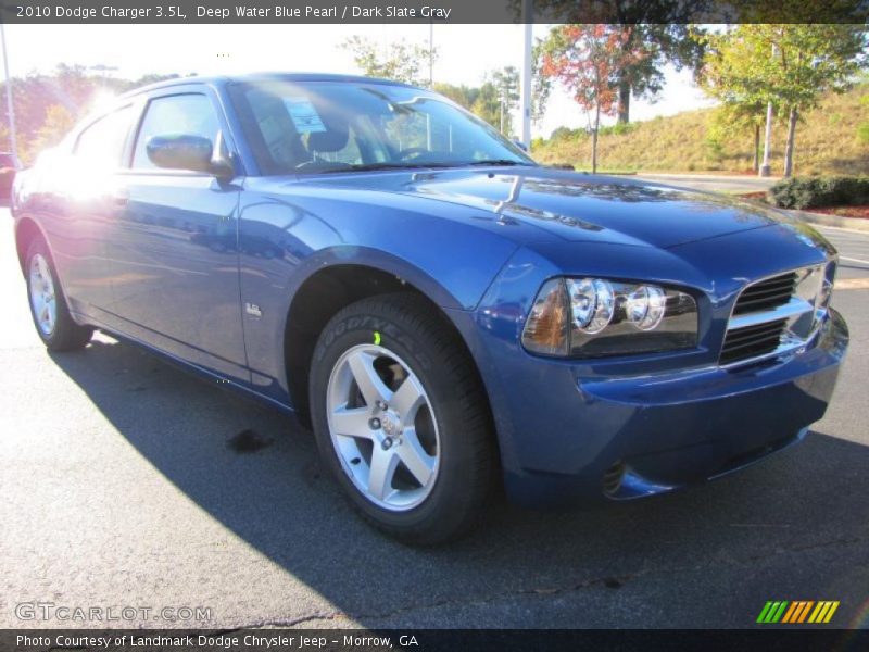 Deep Water Blue Pearl / Dark Slate Gray 2010 Dodge Charger 3.5L