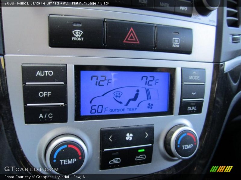 Controls of 2008 Santa Fe Limited 4WD