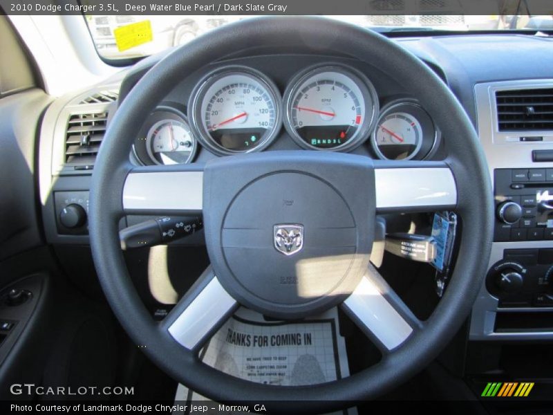 Deep Water Blue Pearl / Dark Slate Gray 2010 Dodge Charger 3.5L