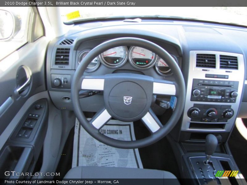 Brilliant Black Crystal Pearl / Dark Slate Gray 2010 Dodge Charger 3.5L