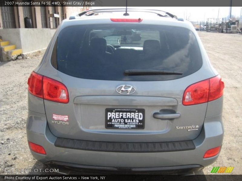 Steel Gray / Beige 2007 Hyundai Santa Fe SE 4WD