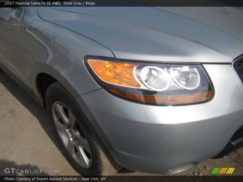 Steel Gray / Beige 2007 Hyundai Santa Fe SE 4WD