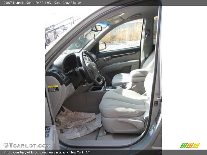 Steel Gray / Beige 2007 Hyundai Santa Fe SE 4WD