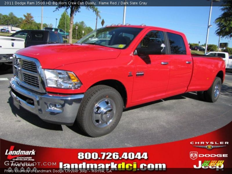 Flame Red / Dark Slate Gray 2011 Dodge Ram 3500 HD Big Horn Crew Cab Dually
