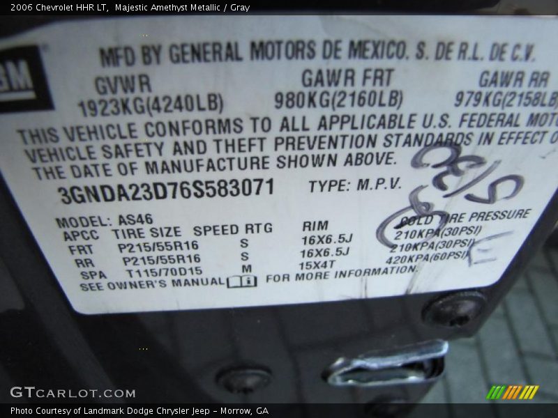 Majestic Amethyst Metallic / Gray 2006 Chevrolet HHR LT