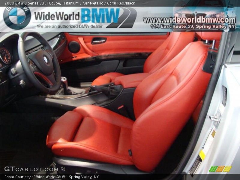 Titanium Silver Metallic / Coral Red/Black 2008 BMW 3 Series 335i Coupe