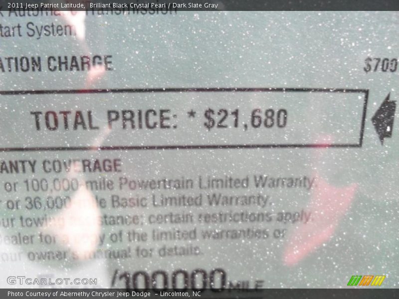 Brilliant Black Crystal Pearl / Dark Slate Gray 2011 Jeep Patriot Latitude