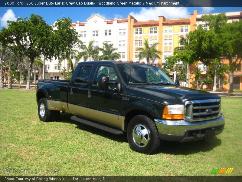 Woodland Green Metallic / Medium Parchment 2000 Ford F350 Super Duty Lariat Crew Cab Dually