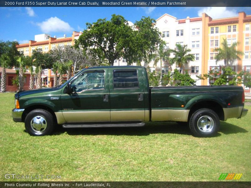 Woodland Green Metallic / Medium Parchment 2000 Ford F350 Super Duty Lariat Crew Cab Dually