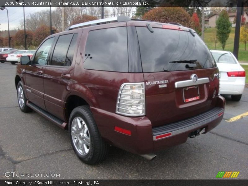 Dark Cherry Metallic / Charcoal Black 2008 Mercury Mountaineer Premier AWD