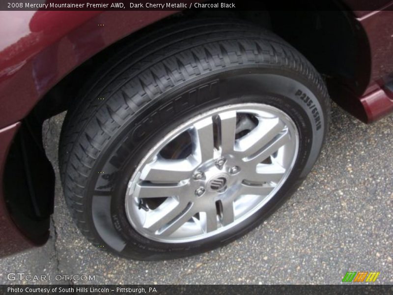 Dark Cherry Metallic / Charcoal Black 2008 Mercury Mountaineer Premier AWD