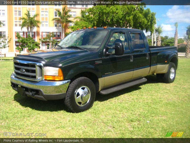 Woodland Green Metallic / Medium Parchment 2000 Ford F350 Super Duty Lariat Crew Cab Dually