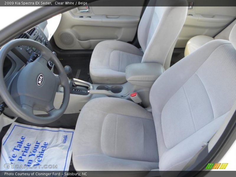 Clear White / Beige 2009 Kia Spectra EX Sedan