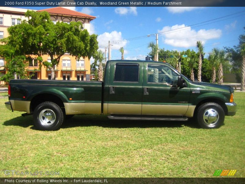 Woodland Green Metallic / Medium Parchment 2000 Ford F350 Super Duty Lariat Crew Cab Dually