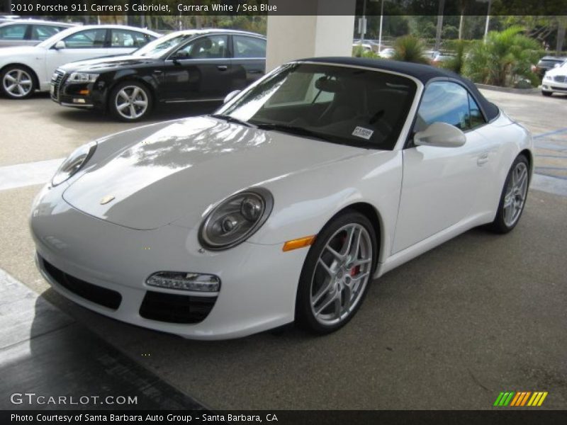 Carrara White / Sea Blue 2010 Porsche 911 Carrera S Cabriolet