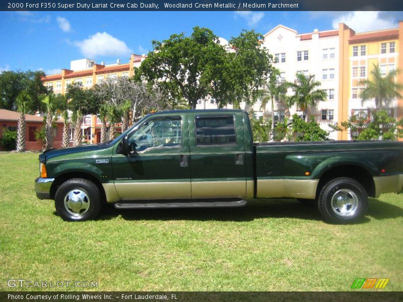 Woodland Green Metallic / Medium Parchment 2000 Ford F350 Super Duty Lariat Crew Cab Dually