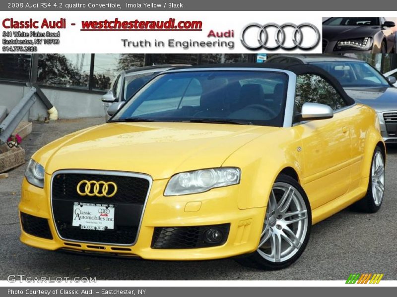 Imola Yellow / Black 2008 Audi RS4 4.2 quattro Convertible