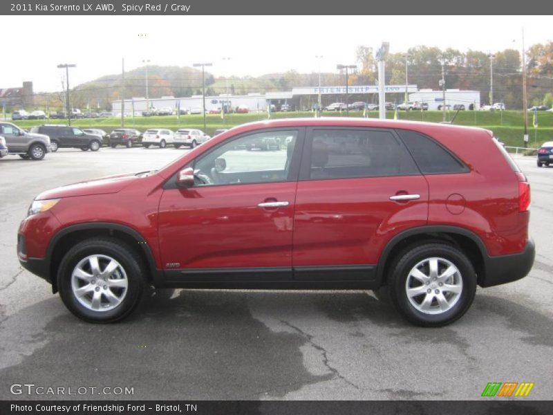 Spicy Red / Gray 2011 Kia Sorento LX AWD