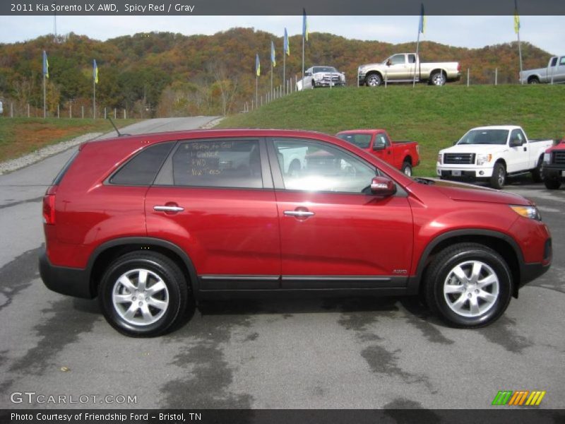 Spicy Red / Gray 2011 Kia Sorento LX AWD