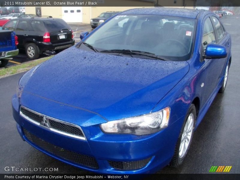Octane Blue Pearl / Black 2011 Mitsubishi Lancer ES