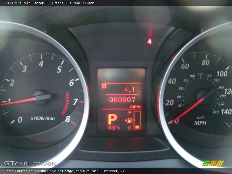 Octane Blue Pearl / Black 2011 Mitsubishi Lancer ES