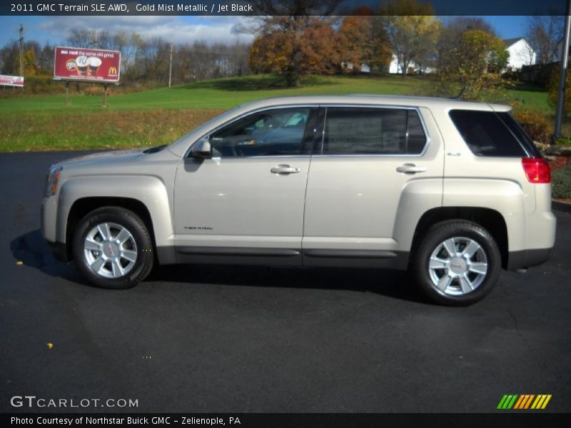 Gold Mist Metallic / Jet Black 2011 GMC Terrain SLE AWD