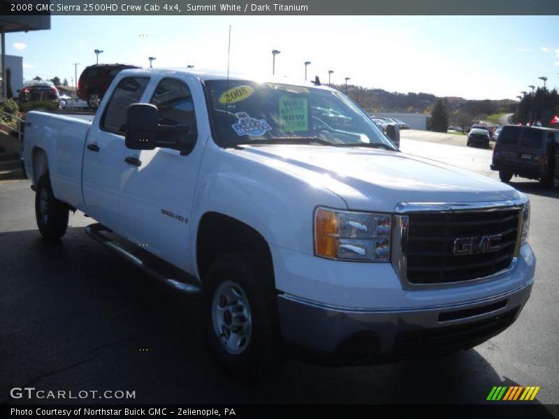 Summit White / Dark Titanium 2008 GMC Sierra 2500HD Crew Cab 4x4
