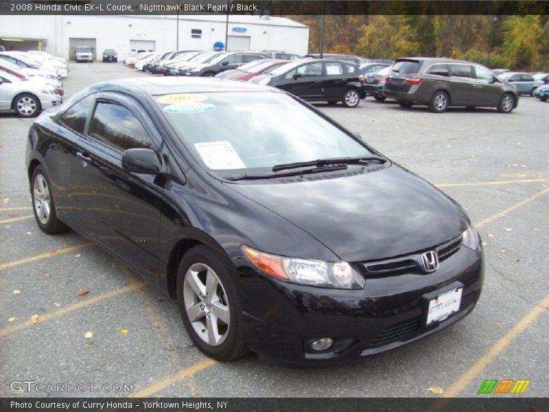 Nighthawk Black Pearl / Black 2008 Honda Civic EX-L Coupe