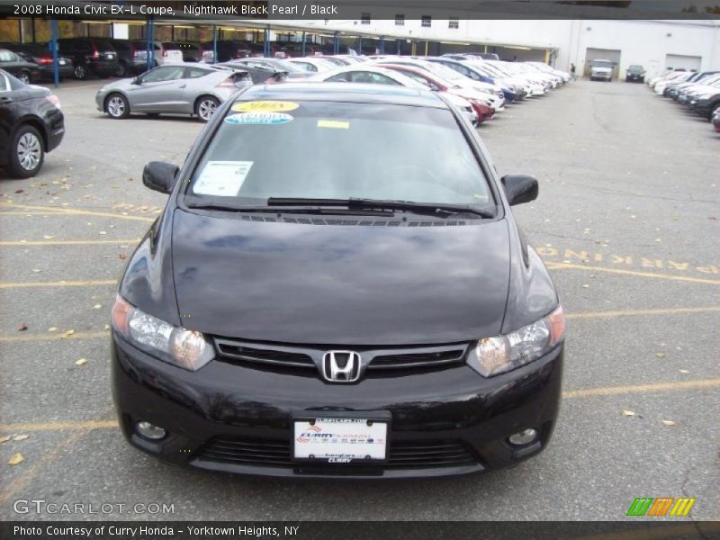 Nighthawk Black Pearl / Black 2008 Honda Civic EX-L Coupe