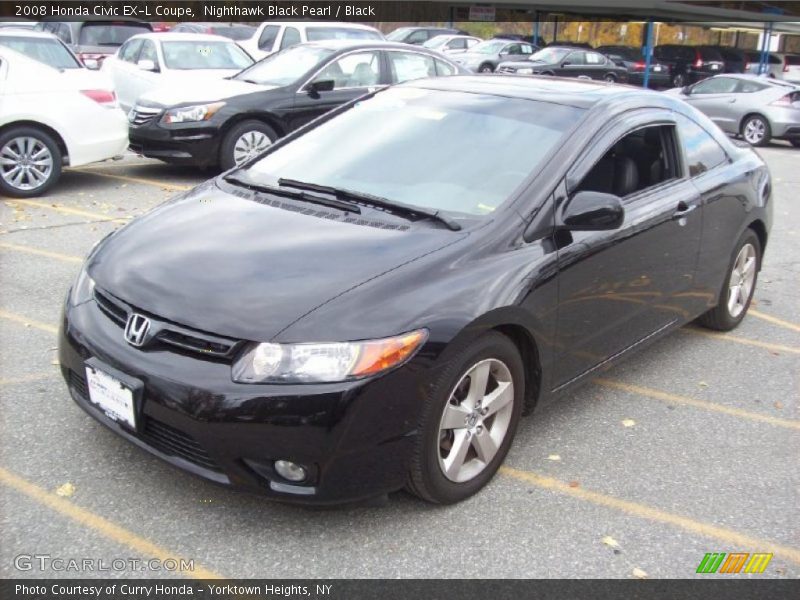 Nighthawk Black Pearl / Black 2008 Honda Civic EX-L Coupe