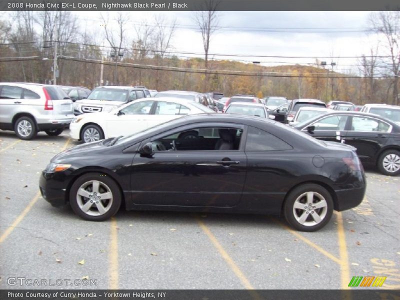 Nighthawk Black Pearl / Black 2008 Honda Civic EX-L Coupe