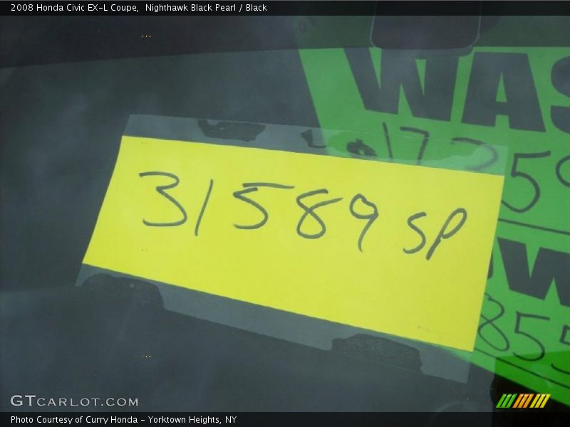 Nighthawk Black Pearl / Black 2008 Honda Civic EX-L Coupe