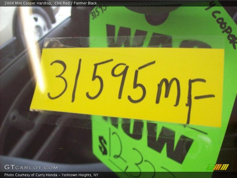Chili Red / Panther Black 2004 Mini Cooper Hardtop