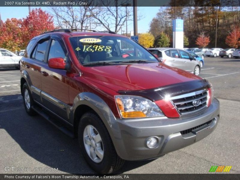 Radiant Red / Gray 2007 Kia Sorento EX 4WD