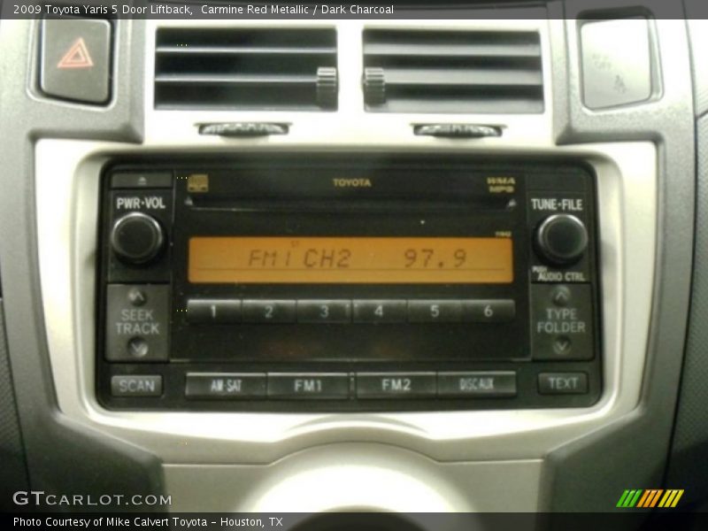 Carmine Red Metallic / Dark Charcoal 2009 Toyota Yaris 5 Door Liftback