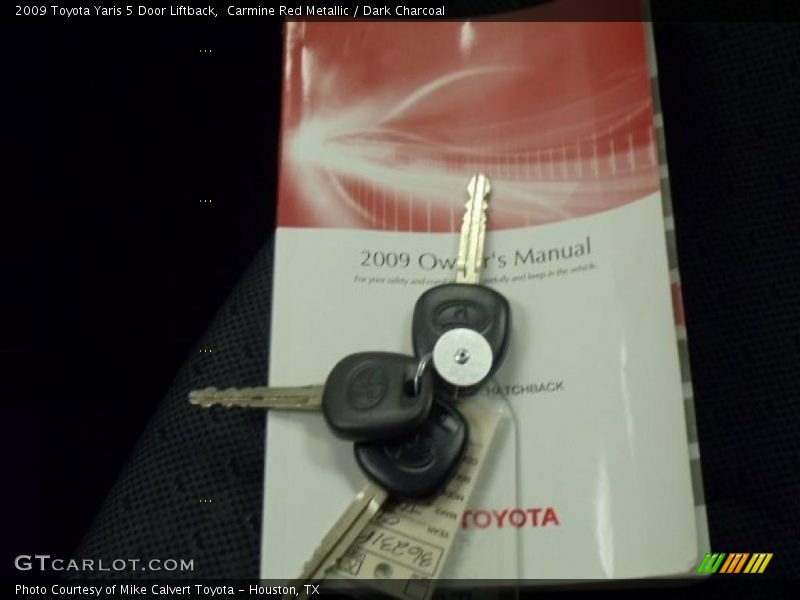 Carmine Red Metallic / Dark Charcoal 2009 Toyota Yaris 5 Door Liftback