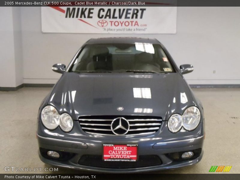 Cadet Blue Metallic / Charcoal/Dark Blue 2005 Mercedes-Benz CLK 500 Coupe