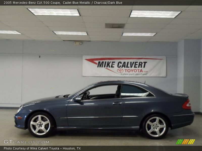 Cadet Blue Metallic / Charcoal/Dark Blue 2005 Mercedes-Benz CLK 500 Coupe