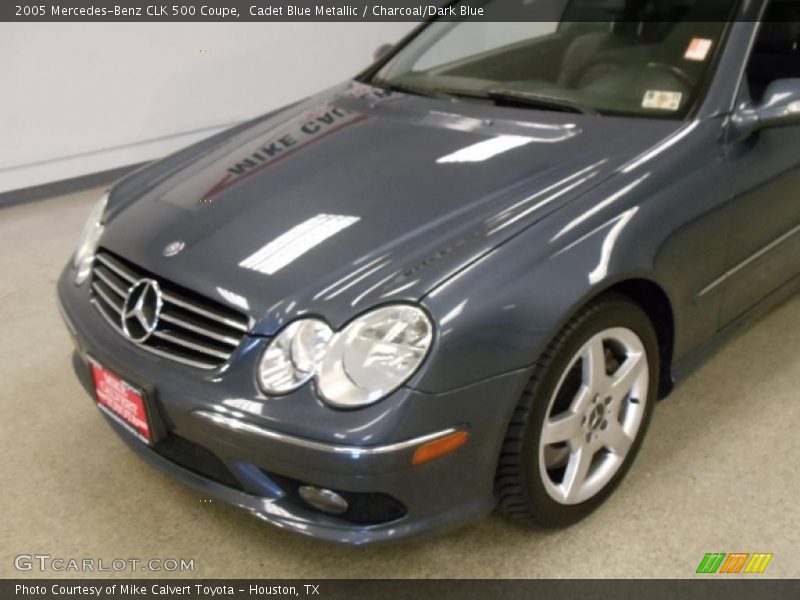 Cadet Blue Metallic / Charcoal/Dark Blue 2005 Mercedes-Benz CLK 500 Coupe